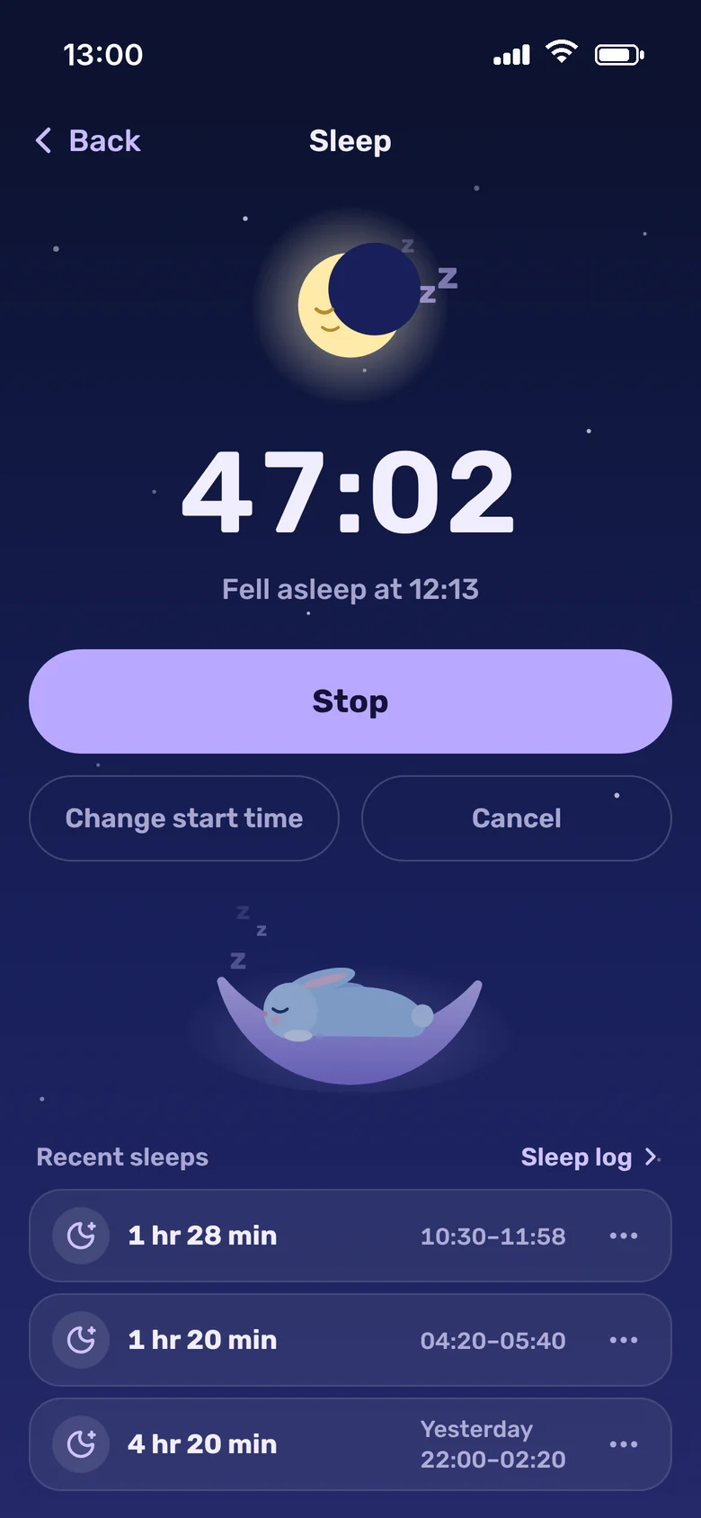 Sleep, without thinking